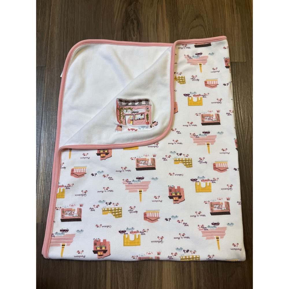 Y2K Gymboree Little Rome 2007 Baby Blanket When in Rome Italy Gelateria Applique